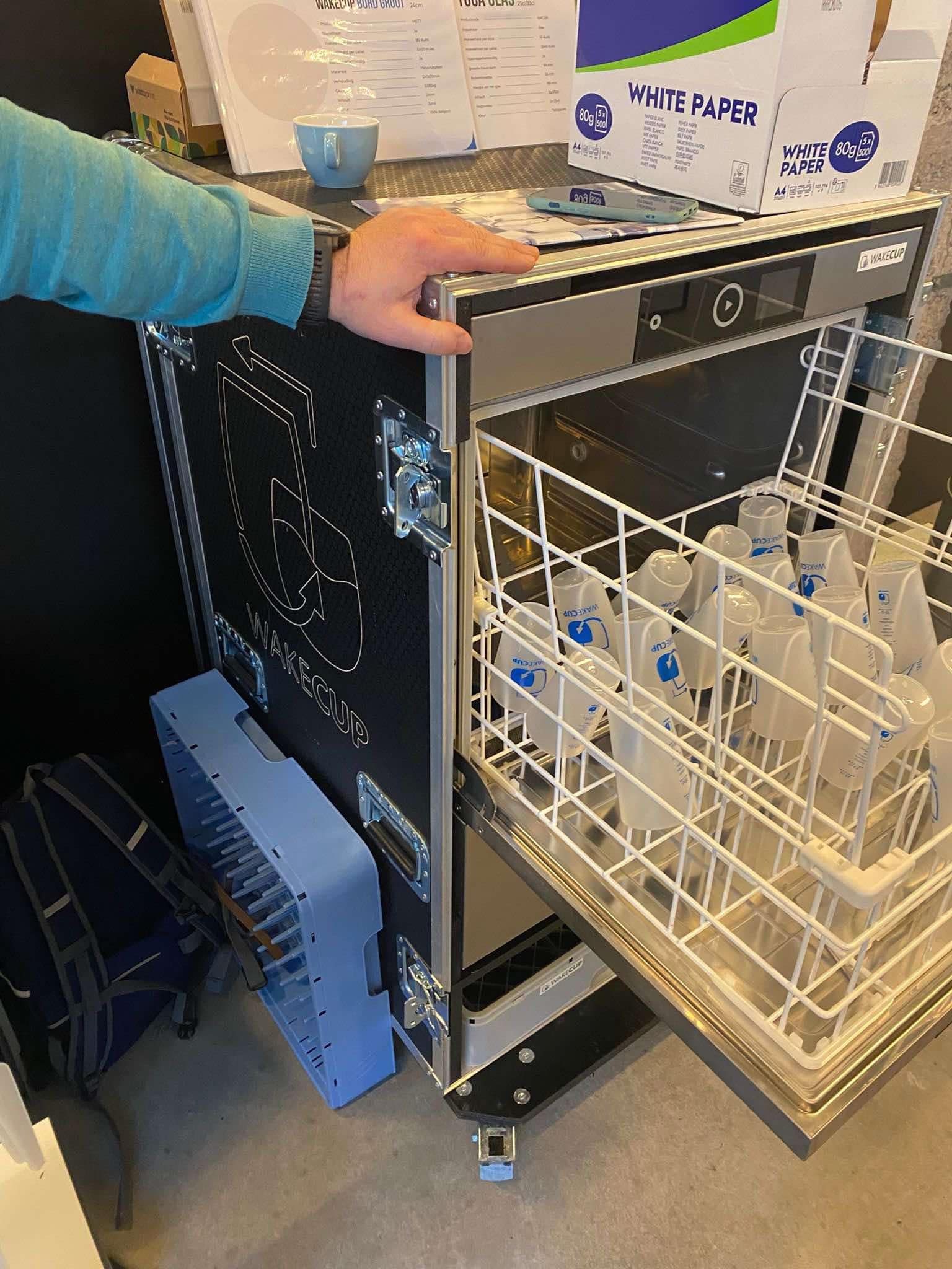 Spoelinstallatie herbruikbare bekers